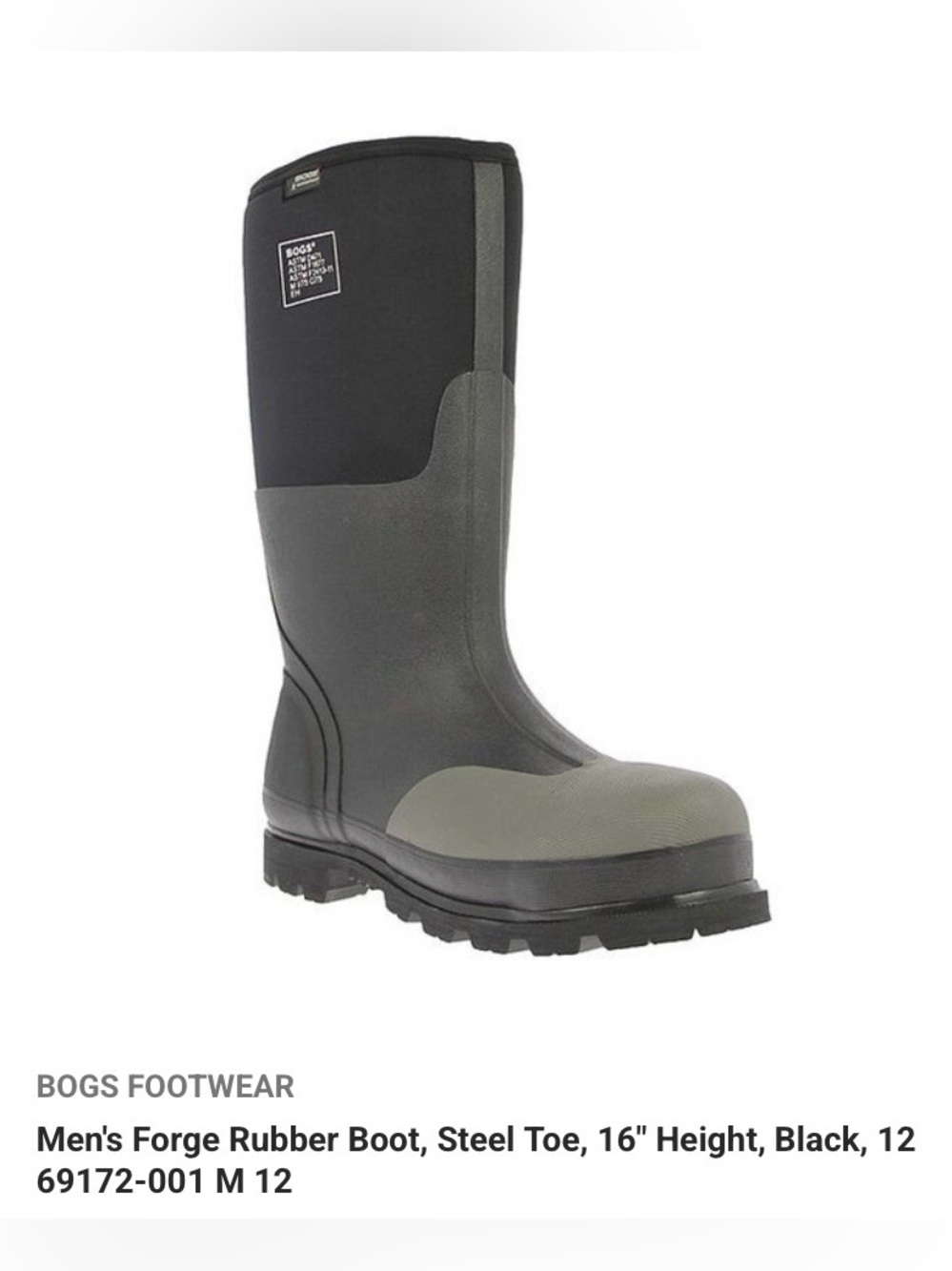 Bogs Forge ST Waterproof Neoprene Steel Toe Work Boots